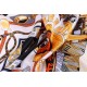 100% Silk Scarf, Extra-Large, Royal Drums, Orange