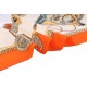 100% Silk Scarf, Extra-Large, Royal Drums, Orange