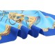 100% Silk Scarf, Extra-Large, Royal Drums, Blue