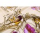 100% Silk Scarf, Extra-Large, Flowers & Vines, Brown