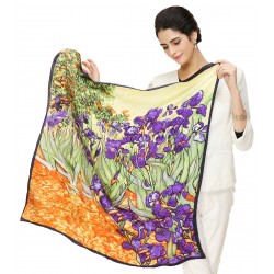 100% Silk Scarf, Large, Vincent van Gogh, Irises in the Garden