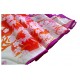 100% Silk Scarf, Oblong, Georgette, Flowing Breezes, Red