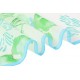 100% Silk Scarf, Oblong, Georgette, Floral Watercolor, Green/Blue