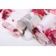 100% Silk Scarf, Oblong, Sateen, Cherry Blossoms, White