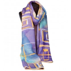 100% Ultrafine Wool Scarf, Oblong by Leisure, Purple