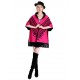 Blended Cashmere Shawl with Fringe Trim, Pink & Black