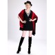 Blended Cashmere Shawl with Fringe Trim, Red & Black