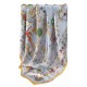 100% Silk Scarf, Extra-Large, Beanstalk, Silver