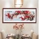 Grace Art, Extra Large, Oblong Asian Silk Embroidery Art Wall Hanging, Wide Format, Plum Blossom