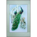 Grace Art, Large Asian Silk Embroidery Art Wall Hanging, Peacocks In Tree