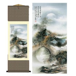 Grace Art Asian Wall Scroll, Waterside Village