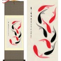 Grace Art Asian Wall Scroll, Fish