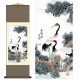 Grace Art Asian Wall Scroll, Cranes Resting in a Pine Tree