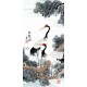 Grace Art Asian Wall Scroll, Cranes Resting in a Pine Tree