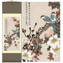 Grace Art Asian Wall Scroll, Birds In Spring