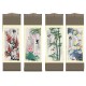 Grace Art Asian Wall Scroll, Set of 4, Plum Blossom, Orchid, Bamboo, and Chrysanthemum