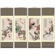 Grace Art Asian Wall Scroll, Set of 4, Four Seasons with Birds