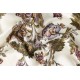 100% Silk Scarf, Extra-Large, Beanstalk, Creme with Taupe Trim