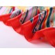 100% Silk Scarf, Extra-Large, Tropical Treasures, Green and Red