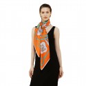 100% Silk Scarf, Extra-Large, Tags And Tassles, Orange