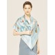 100% Silk Scarf, Extra-Large, Tags And Tassles, Light Blue