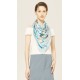 100% Silk Scarf, Extra-Large, Tags And Tassles, Light Blue