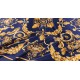 100% Silk Scarf, Extra-Large, Royal PIne Cone, Dark Blue