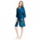 Grace Silk 100% Silk Short Robe Kimono, Birds & Blossoms, Dark BlueGreen