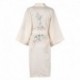 Grace Silk 100% Silk Short Robe Kimono, Branches & Blossoms, Peach