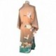 Grace Silk 100% Silk Short Robe Kimono, Tropical Treat, Orange