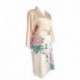 Grace Silk 100% Silk Short Robe Kimono, Peony, Peach