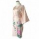 Grace Silk 100% Silk Short Robe Kimono, Peony, Peach