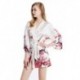 Grace Silk 100% Silk Mini Kimono, Plum Blossoms In The Snow, White