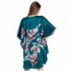 Grace Silk 100% Silk Nightgown, Floral Embroidery, Teal