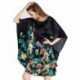 Grace Silk 100% Silk Nightgown, Iris Garden, Black