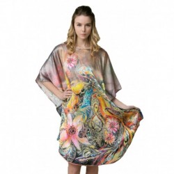 Grace Silk 100% Silk Nightgown, Lotus Heart, Multicoloured