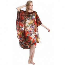 Grace Silk 100% Silk Nightgown, Phoenix Garden, Multicoloured