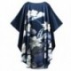 Grace Silk 100% Silk Nightgown, Rising Lotus Flowers, Blue