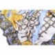 100% Silk Scarf, Extra-Large, Royal Trellis, Blue/Gold