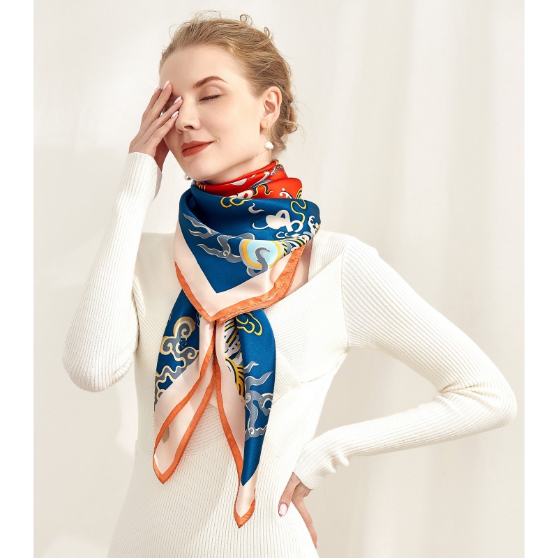 Extra large outlet square silk scarf