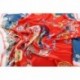 100% Silk Scarf, Extra-Large, Emperor's Gazebo, Red w Orange Trim