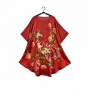Grace Silk 100% Silk Nightgown, Fragrant Flowers, Venetian Red