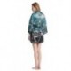 Grace Silk 100% Silk Mini Kimono, Painted Plum Blossom, Bluegreen
