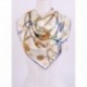 100% Silk Scarf With Hand Rolled Edges, Large, Polka Dotted Belts & Tassels, Creme