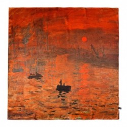 100% Silk Scarf, Large, Claude Monet, Impression, Sunrise