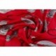 100% Silk Scarf With Hand Rolled Edges, Large, Royal Ornaments, Imperial Red