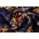 100% Silk Scarf With Hand Rolled Edges, Large, Majestic Owl Kaleidoscope, Dark Blue