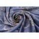 100% Silk Scarf With Hand Rolled Edges, Large, Majestic Owl Kaleidoscope, Silver Blue
