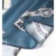 100% Silk Scarf With Hand Rolled Edges, Large, Balloon Navigation, Steel Blue