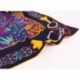 100% Silk Scarf With Hand Rolled Edges, Large, Native Kaleidoscope, Black